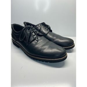 ROCKPORT  H80117 Mens Marshall Black Leather Plain Toe Oxford Shoes Size 13M